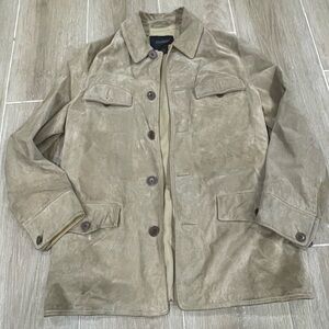 Express Beige Suede Leather Jacket
